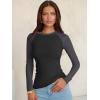 imageANRABESS Women Long Sleeve Shirts Ribbed Knit Slim Fitted Tops Casual Basic Tight Tee TShirts 2025 Fall Underscrubs LayerBlack Grey