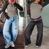 imageANRABESS Women Long Sleeve Shirts Ribbed Knit Slim Fitted Tops Casual Basic Tight Tee TShirts 2025 Fall Underscrubs LayerBlack Khaki