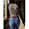 imageANRABESS Women Long Sleeve Shirts Ribbed Knit Slim Fitted Tops Casual Basic Tight Tee TShirts 2025 Fall Underscrubs LayerBlack Khaki