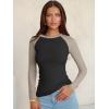 imageANRABESS Women Long Sleeve Shirts Ribbed Knit Slim Fitted Tops Casual Basic Tight Tee TShirts 2025 Fall Underscrubs LayerBlack Khaki