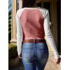 imageANRABESS Women Long Sleeve Shirts Ribbed Knit Slim Fitted Tops Casual Basic Tight Tee TShirts 2025 Fall Underscrubs LayerCoral White