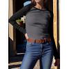 imageANRABESS Women Long Sleeve Shirts Ribbed Knit Slim Fitted Tops Casual Basic Tight Tee TShirts 2025 Fall Underscrubs LayerGrey Black