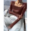 imageANRABESS Women Long Sleeve Thermal Top Scoop Neck Slim Fit Fleece Shirts Basic Tee Casual 2025 Fall Winter Warm UndershirtsRed Brown