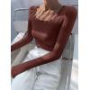 imageANRABESS Women Long Sleeve Thermal Top Scoop Neck Slim Fit Fleece Shirts Basic Tee Casual 2025 Fall Winter Warm UndershirtsRed Brown
