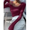 imageANRABESS Women Long Sleeve Thermal Top Scoop Neck Slim Fit Fleece Shirts Basic Tee Casual 2025 Fall Winter Warm UndershirtsWine Red
