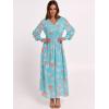 imageANRABESS Womens Long Sleeve Floral Maxi Dress Casual V Neck Chiffon Boho Flowy Beach Fall Wedding Guest Party Long DressesOrange White Floral