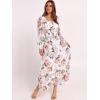 imageANRABESS Womens Long Sleeve Floral Maxi Dress Casual V Neck Chiffon Boho Flowy Beach Fall Wedding Guest Party Long DressesWhite Flor