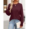 imageANRABESS Womens Long Sleeve Shirts Crewneck Casual Loose Tunic Tops Dressy Work Blouses Fall Fashion Clothes 2025Burgundy