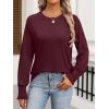 imageANRABESS Womens Long Sleeve Shirts Crewneck Casual Loose Tunic Tops Dressy Work Blouses Fall Fashion Clothes 2025Burgundy