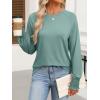 imageANRABESS Womens Long Sleeve Shirts Crewneck Casual Loose Tunic Tops Dressy Work Blouses Fall Fashion Clothes 2025Cadet Blue