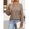 imageANRABESS Womens Long Sleeve Shirts Crewneck Casual Loose Tunic Tops Dressy Work Blouses Fall Fashion Clothes 2025Khaki