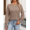 imageANRABESS Womens Long Sleeve Shirts Crewneck Casual Loose Tunic Tops Dressy Work Blouses Fall Fashion Clothes 2025Khaki