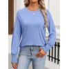 imageANRABESS Womens Long Sleeve Shirts Crewneck Casual Loose Tunic Tops Dressy Work Blouses Fall Fashion Clothes 2025Light Blue