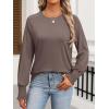 imageANRABESS Womens Long Sleeve Shirts Crewneck Casual Loose Tunic Tops Dressy Work Blouses Fall Fashion Clothes 2025Light Brown