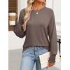 imageANRABESS Womens Long Sleeve Shirts Crewneck Casual Loose Tunic Tops Dressy Work Blouses Fall Fashion Clothes 2025Light Brown