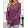 imageANRABESS Womens Long Sleeve Shirts Crewneck Casual Loose Tunic Tops Dressy Work Blouses Fall Fashion Clothes 2025Mauve