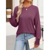 imageANRABESS Womens Long Sleeve Shirts Crewneck Casual Loose Tunic Tops Dressy Work Blouses Fall Fashion Clothes 2025Mauve