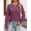 imageANRABESS Womens Long Sleeve Shirts Crewneck Casual Loose Tunic Tops Dressy Work Blouses Fall Fashion Clothes 2025Mauve