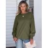 imageANRABESS Womens Long Sleeve Shirts Crewneck Oversized Tops Casual 2025 Fall Trendy TShirts Tee Blouse with Pockets ClothesArmy Green