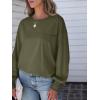 imageANRABESS Womens Long Sleeve Shirts Crewneck Oversized Tops Casual 2025 Fall Trendy TShirts Tee Blouse with Pockets ClothesArmy Green