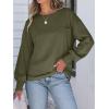 imageANRABESS Womens Long Sleeve Shirts Crewneck Oversized Tops Casual 2025 Fall Trendy TShirts Tee Blouse with Pockets ClothesArmy Green