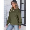 imageANRABESS Womens Long Sleeve Shirts Crewneck Oversized Tops Casual 2025 Fall Trendy TShirts Tee Blouse with Pockets ClothesArmy Green