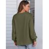 imageANRABESS Womens Long Sleeve Shirts Crewneck Oversized Tops Casual 2025 Fall Trendy TShirts Tee Blouse with Pockets ClothesArmy Green