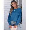 imageANRABESS Womens Long Sleeve Shirts Crewneck Oversized Tops Casual 2025 Fall Trendy TShirts Tee Blouse with Pockets ClothesDeep Blue
