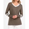 imageANRABESS Womens Long Sleeve Shirts V Neck Color Block Basic Tshirt 2025 Fall Casual Striped Tee Tunics Tops Trendy OutfitsBrown