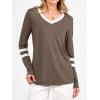 imageANRABESS Womens Long Sleeve Shirts V Neck Color Block Basic Tshirt 2025 Fall Casual Striped Tee Tunics Tops Trendy OutfitsBrown