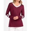 imageANRABESS Womens Long Sleeve Shirts V Neck Color Block Basic Tshirt 2025 Fall Casual Striped Tee Tunics Tops Trendy OutfitsBurgundy