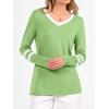 imageANRABESS Womens Long Sleeve Shirts V Neck Color Block Basic Tshirt 2025 Fall Casual Striped Tee Tunics Tops Trendy OutfitsGreen