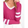 imageANRABESS Womens Long Sleeve Shirts V Neck Color Block Basic Tshirt 2025 Fall Casual Striped Tee Tunics Tops Trendy OutfitsHot Pink