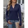 imageANRABESS Womens Long Sleeve Shirts V Neck Dressy Casual Blouse Lightweight Tunic Tops 2025 Fall Outfits Trendy ClothesNavy Blue