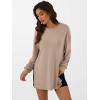 imageANRABESS Womens Long Sleeve T shirts Oversized Casual Workout Tunic tops Athletic Gym Shirts Basic Tees 2025 Fall OutfitsLight Brown