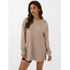 imageANRABESS Womens Long Sleeve T shirts Oversized Casual Workout Tunic tops Athletic Gym Shirts Basic Tees 2025 Fall OutfitsLight Brown
