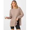 imageANRABESS Womens Long Sleeve T shirts Oversized Casual Workout Tunic tops Athletic Gym Shirts Basic Tees 2025 Fall OutfitsLight Brown