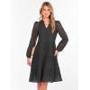 imageANRABESS Womens Long Sleeve V Neck MIdi Dresses Hollow Out Eyelet Casual Tiered 2025 Fall Beach Vacation Dress with PocketsBlack