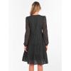 imageANRABESS Womens Long Sleeve V Neck MIdi Dresses Hollow Out Eyelet Casual Tiered 2025 Fall Beach Vacation Dress with PocketsBlack