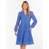 imageANRABESS Womens Long Sleeve V Neck MIdi Dresses Hollow Out Eyelet Casual Tiered 2025 Fall Beach Vacation Dress with PocketsBlue