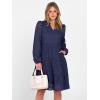imageANRABESS Womens Long Sleeve V Neck MIdi Dresses Hollow Out Eyelet Casual Tiered 2025 Fall Beach Vacation Dress with PocketsNavy Blue
