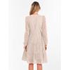 imageANRABESS Womens Long Sleeve V Neck MIdi Dresses Hollow Out Eyelet Casual Tiered 2025 Fall Beach Vacation Dress with PocketsParchment