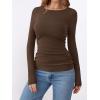 imageANRABESS Womens Thermal Shirts Builtin Bra Long Sleeve Tops Boat Neck Fleece Slim Fitted Basic Tee 2025 Fall Winter OutfitsDark Brown