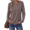 imageANRABESS Long Sleeve Shirts for Women Casual Crewneck Basic Tee Tshirts Loose Fit Curved Hem Tunic Top 2025 Fall OutfitsBrown