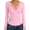 imageANRABESS Long Sleeve Shirts for Women Lace V Neck Slim Fit Basic TShirt Dressy Casual Blouses 2025 Trendy Fall Going Out TopLight Pink