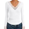 imageANRABESS Long Sleeve Shirts for Women Lace V Neck Slim Fit Basic TShirt Dressy Casual Blouses 2025 Trendy Fall Going Out TopWhite