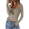 imageANRABESS Women Long Sleeve Crop Tops Scoop Neck Ribbed Knit Tight Slim Fit 2025 Fall Going Out Sexy TShirts Basic Tee ShirtsKhaki