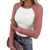imageANRABESS Women Long Sleeve Shirts Ribbed Knit Slim Fitted Tops Casual Basic Tight Tee TShirts 2025 Fall Underscrubs LayerWhite Coral