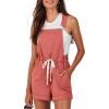 imageANRABESS Womens Casual Straps Short Bib Overalls Basic Sleeveless Drawstring Romper Jumpsuits 834juhongXL Rust