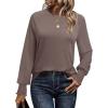 imageANRABESS Womens Long Sleeve Shirts Crewneck Casual Loose Tunic Tops Dressy Work Blouses Fall Fashion Clothes 2025Light Brown